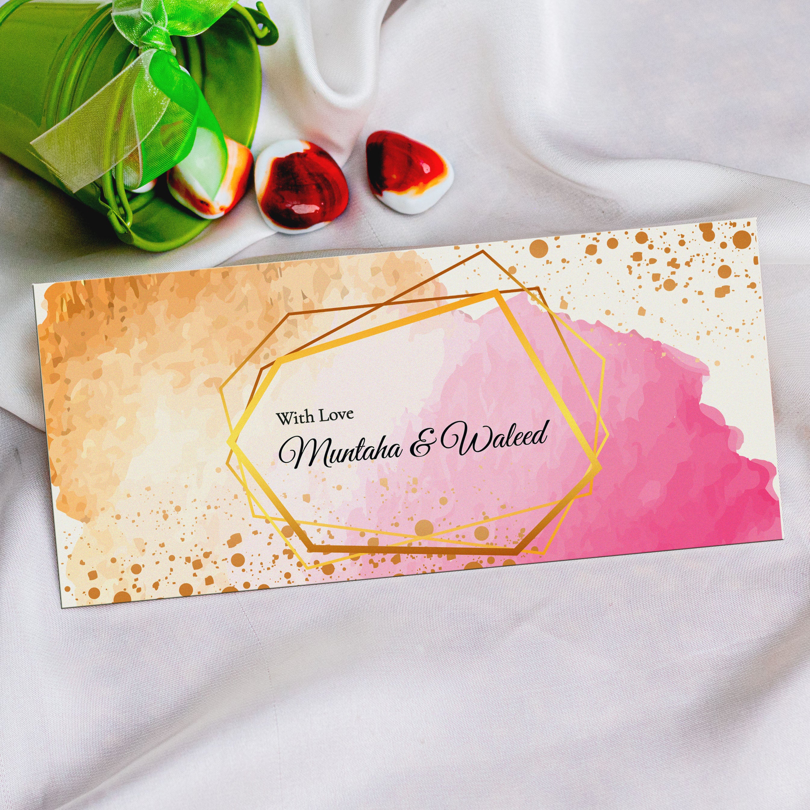 Watercolor Print Best Wishes Envelope