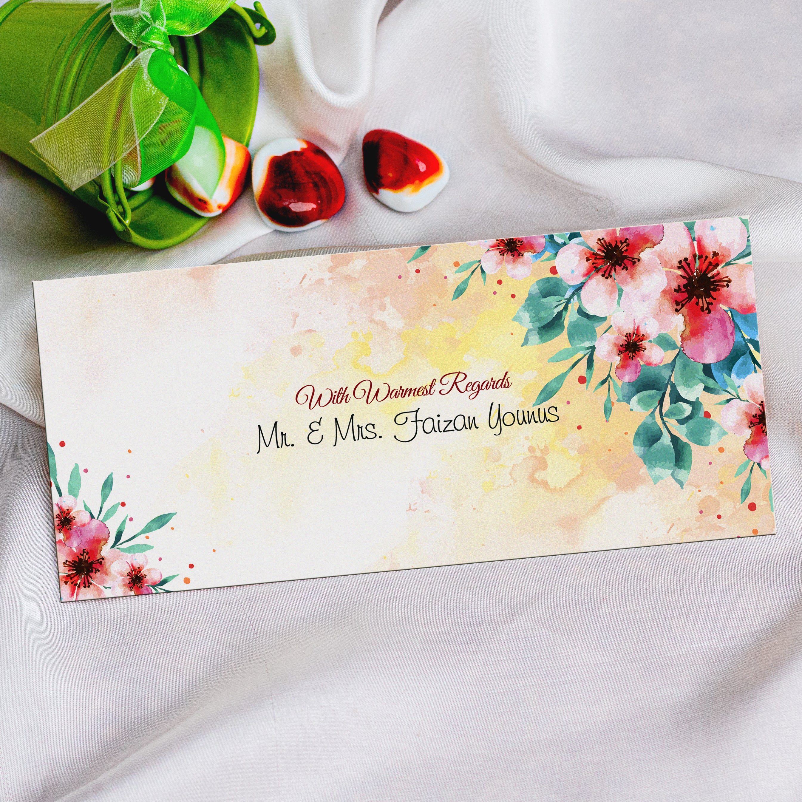 Elegant Watercolor floral envelope