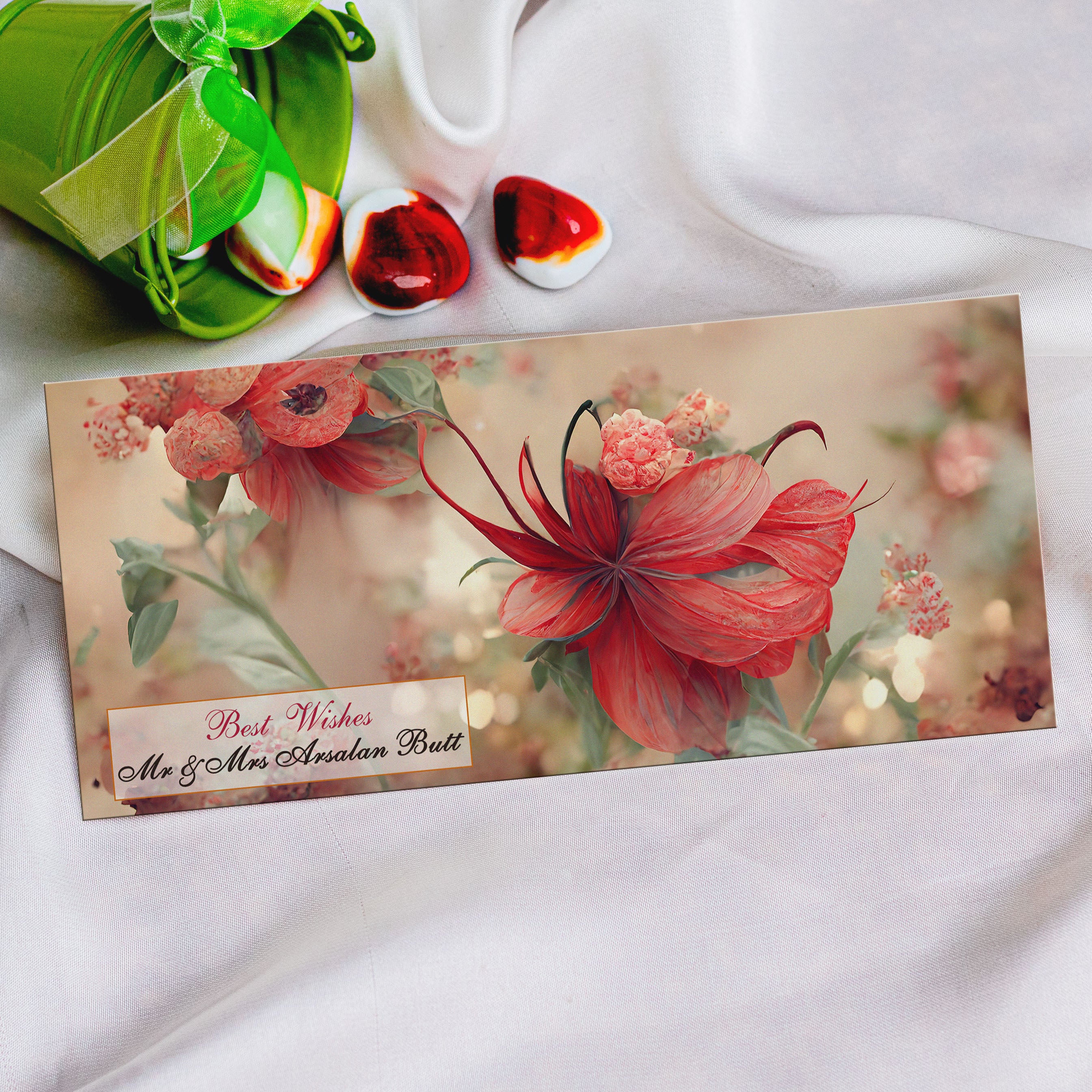 Beautiful Peachy Hibiscus envelope