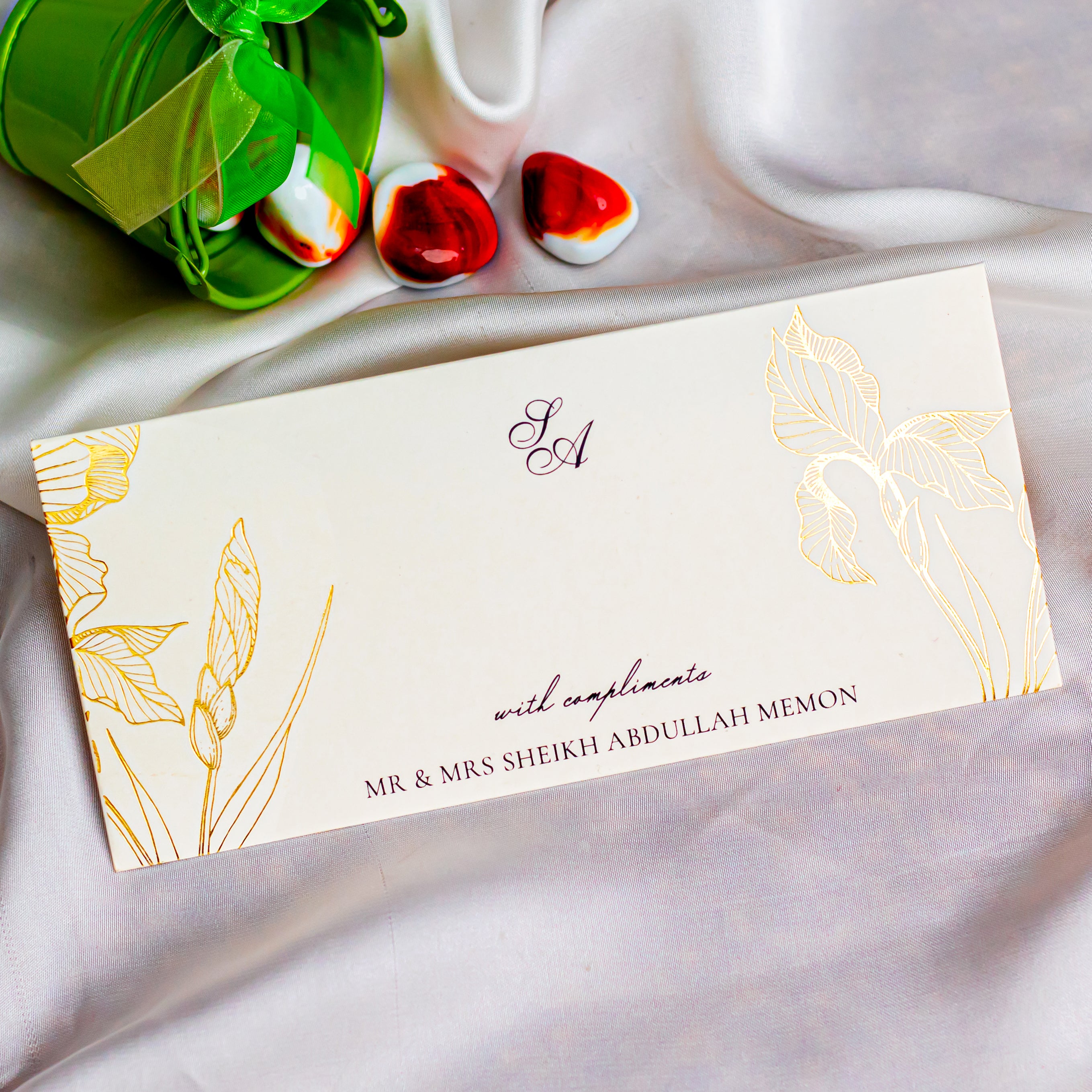 Floral Gold Foil Envelope