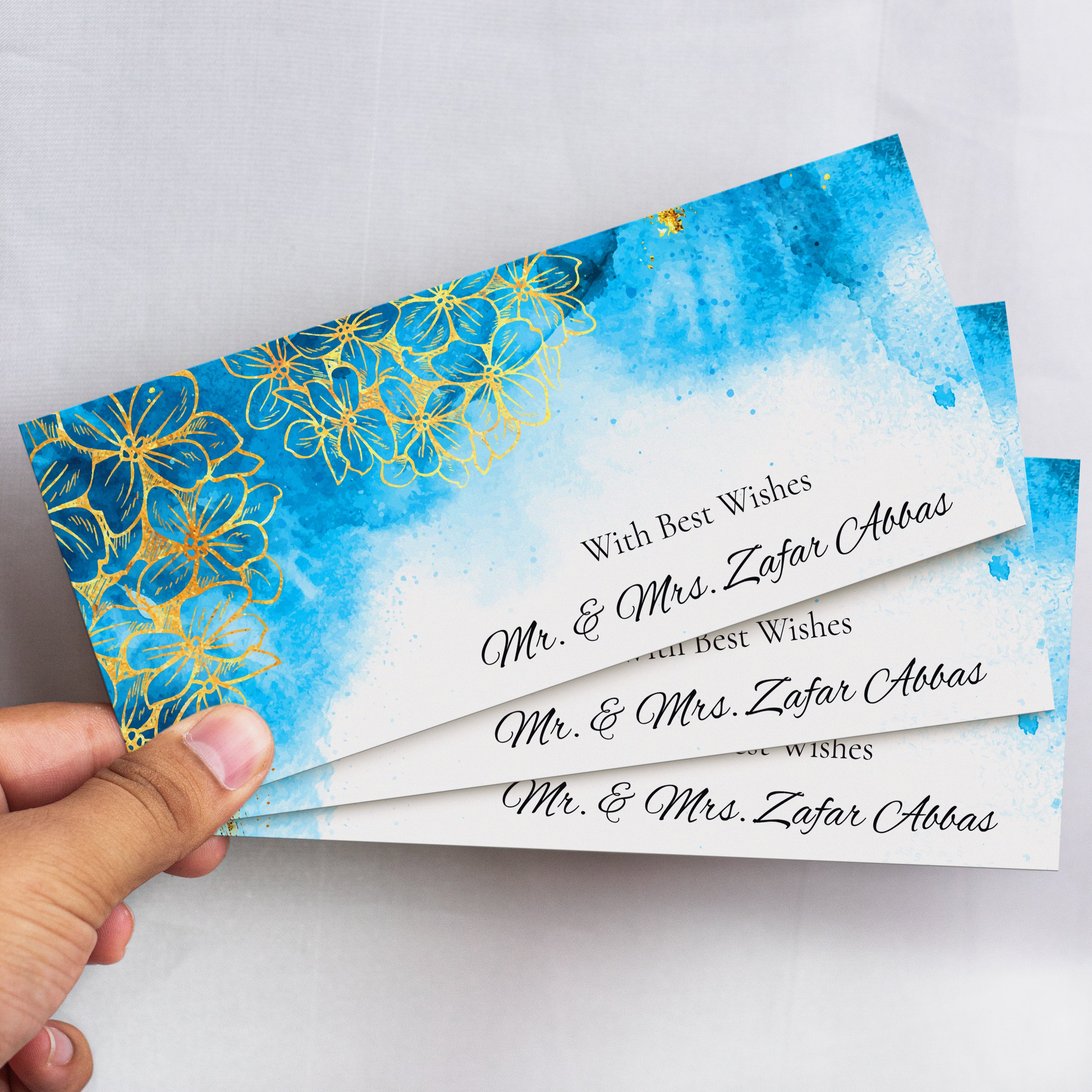 Gilded Blue Envelope